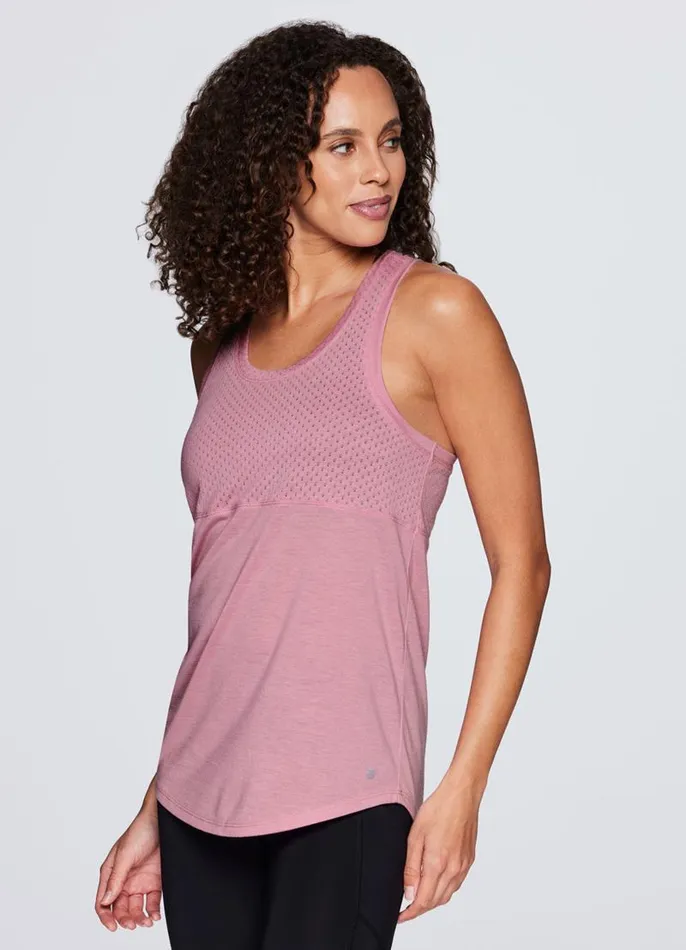 Women Studio Breezy High Low Tank Light Pink RBX Active Tanks
