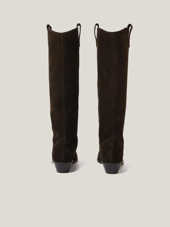 Women Suede Knee High Western Boot Chocolate Jigsaw Boots Women Suede Knee High Western Boot Chocolate Jigsaw Boots