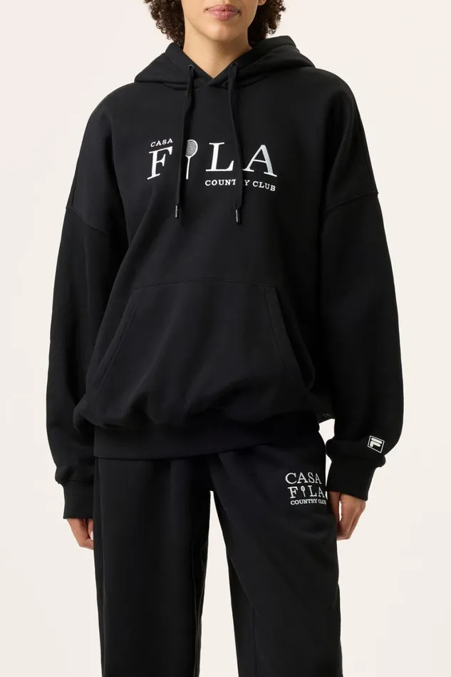 Women Sweatshirts and Hoodies Fila Casa Fila Country Club Hoodie 001 Black