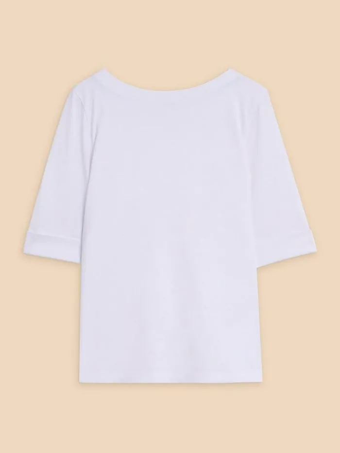 Women SYDNEY BOAT NECK TEE Brilliant White White Stuff Tops and Tees Women SYDNEY BOAT NECK TEE Brilliant White White Stuff Tops and Tees