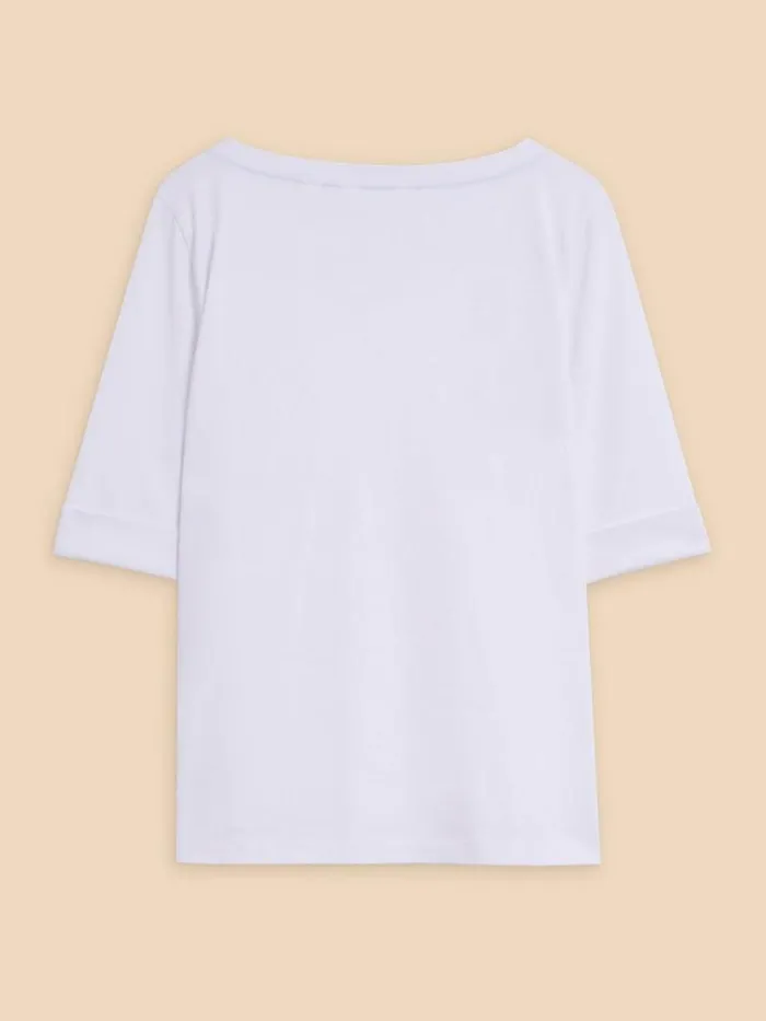 Women SYDNEY BOAT NECK TEE Brilliant White White Stuff Tops and Tees Women SYDNEY BOAT NECK TEE Brilliant White White Stuff Tops and Tees
