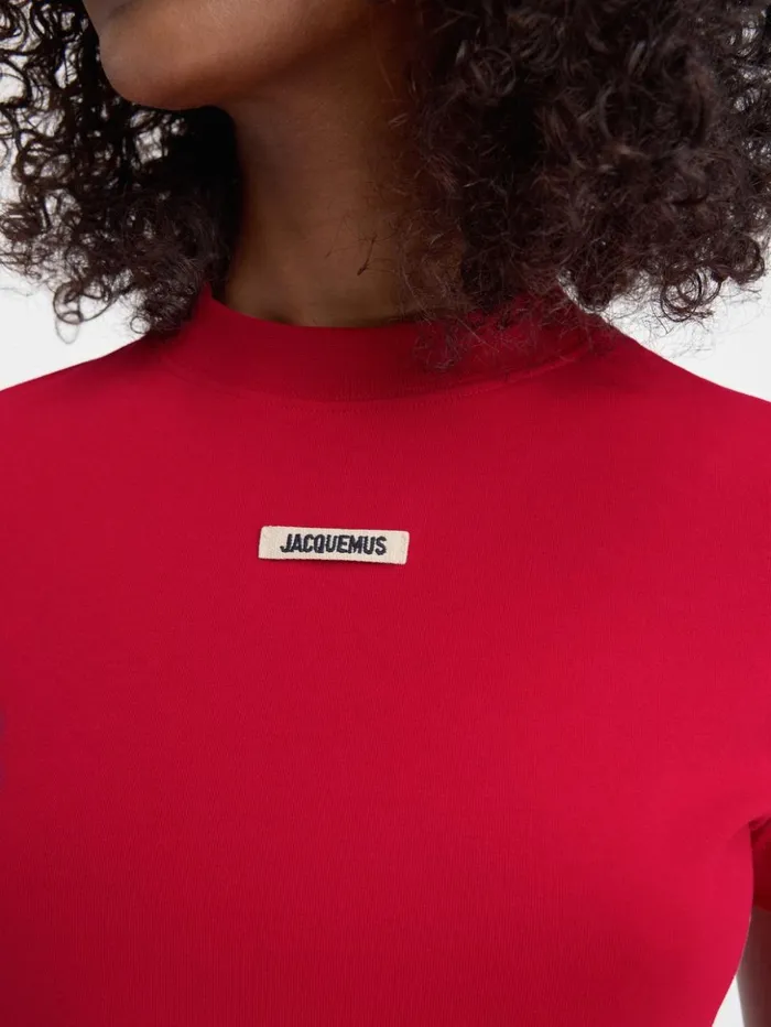 Women Tshirts JACQUEMUS The Gros Grain Tshirt Dark Red Women Tshirts JACQUEMUS The Gros Grain Tshirt Dark Red
