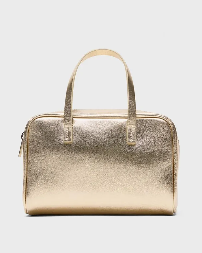 Women Theory Bags Mini Pillow Bag In Metallic Leather Light Gold