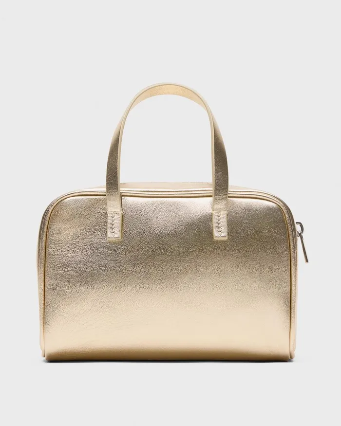 Women Theory Bags Mini Pillow Bag In Metallic Leather Light Gold