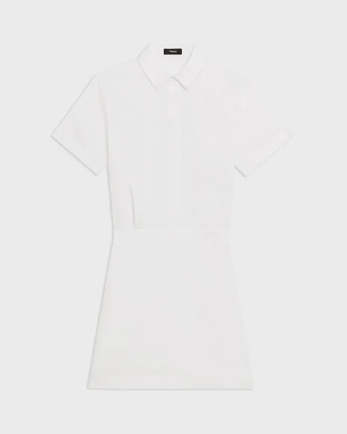 Women Theory Dresses ALine Dress In Stretch Linen White