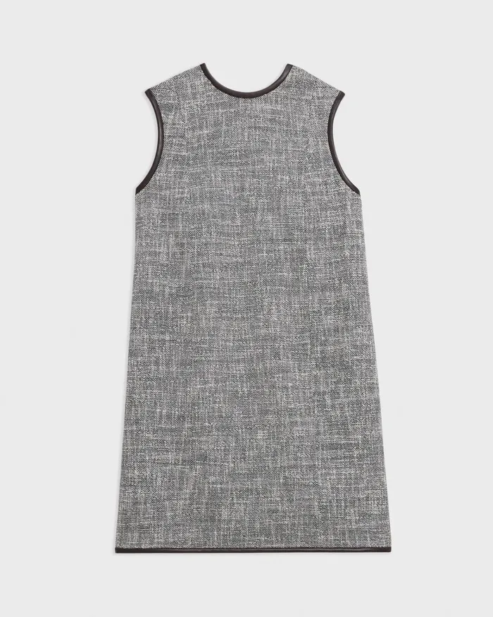 Women Theory Dresses Relaxed Sleeveless Dress In Canvas Tweed Coffeebrown