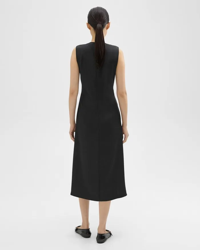 Women Theory Dresses Twisted Midi Dress Black