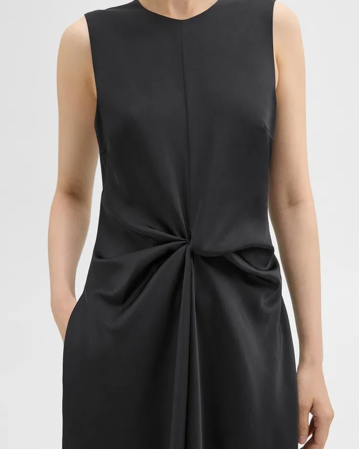 Women Theory Dresses Twisted Midi Dress Black