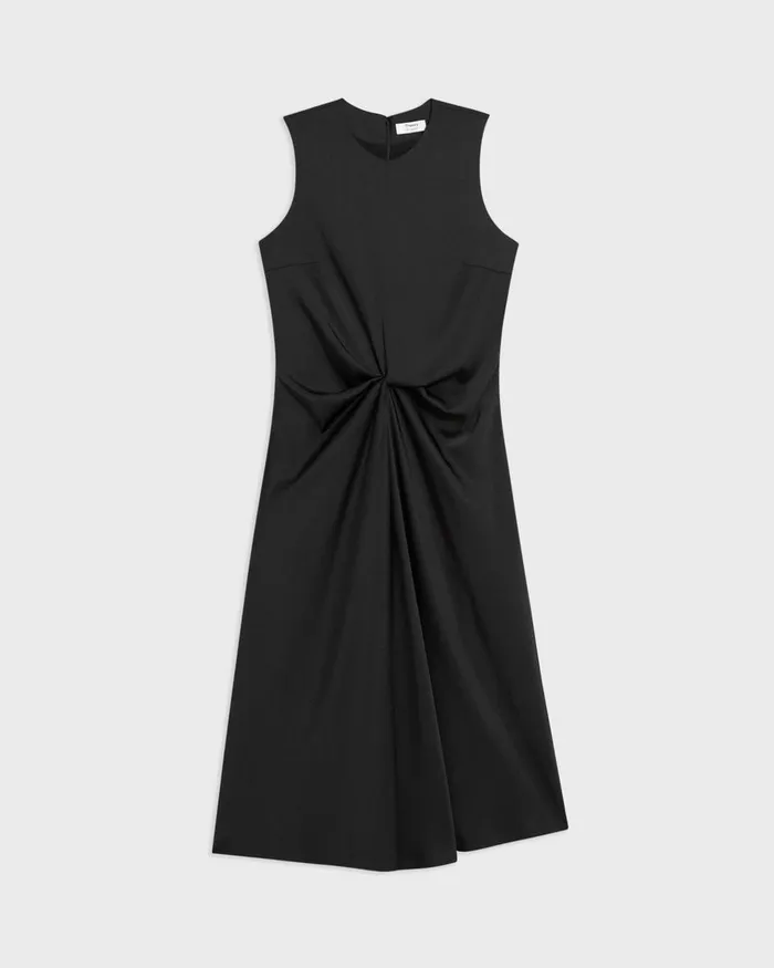 Women Theory Dresses Twisted Midi Dress Black