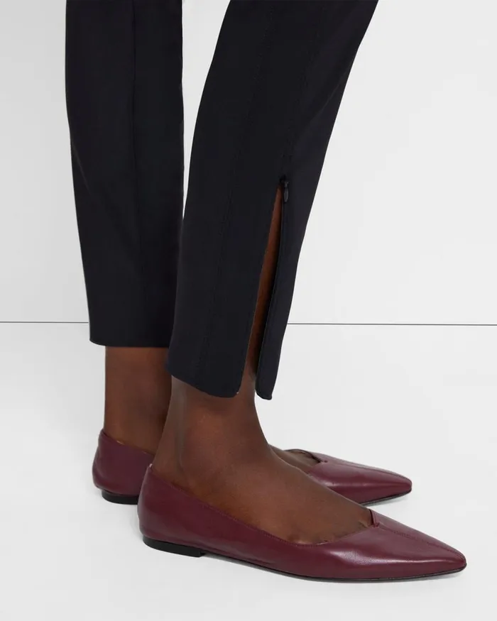 Women Theory Pants Seamed Slit Legging In Precision Ponte Black