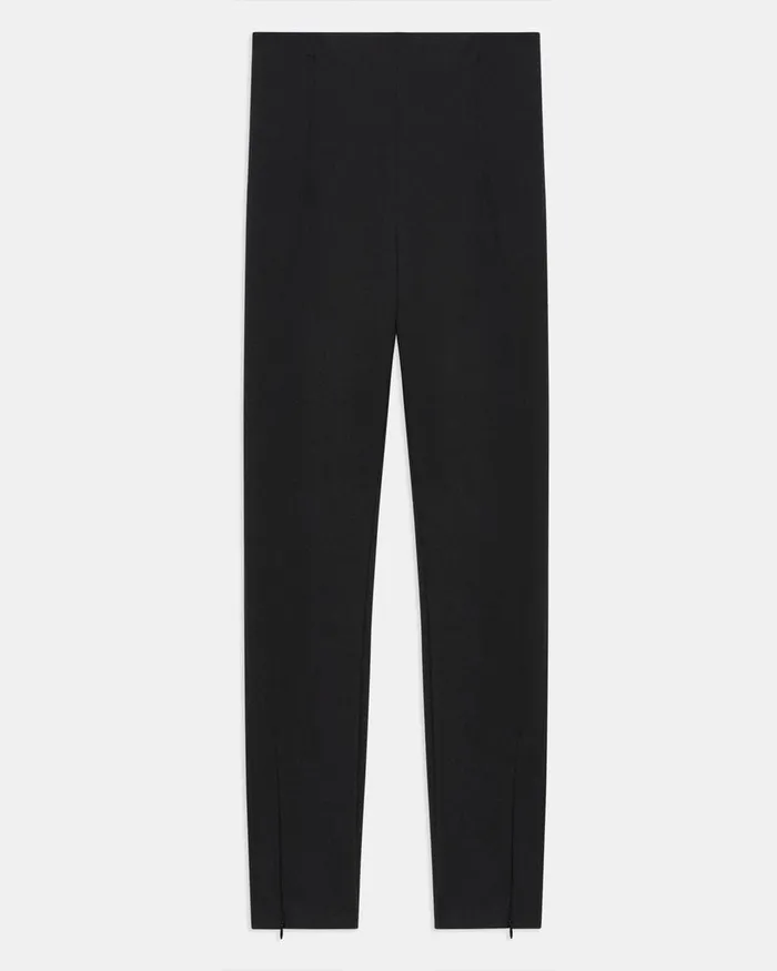 Women Theory Pants Seamed Slit Legging In Precision Ponte Black