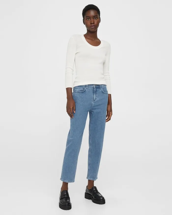 Women Theory Pants Treeca Jean In Stretch Denim Washed Indigo