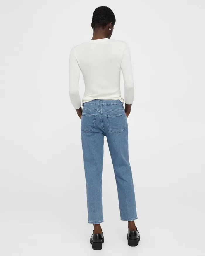 Women Theory Pants Treeca Jean In Stretch Denim Washed Indigo