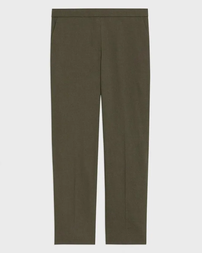 Women Theory Pants Treeca PullOn Pant In Good Linen Dark Olive