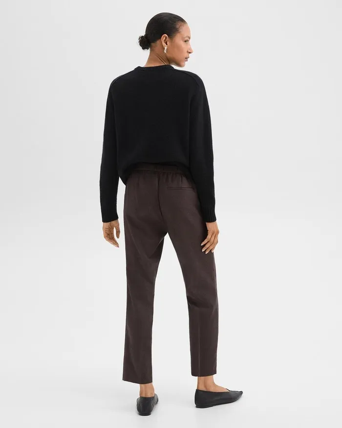 Women Theory Pants Treeca PullOn Pant In Sleek Flannel Hickory Melange