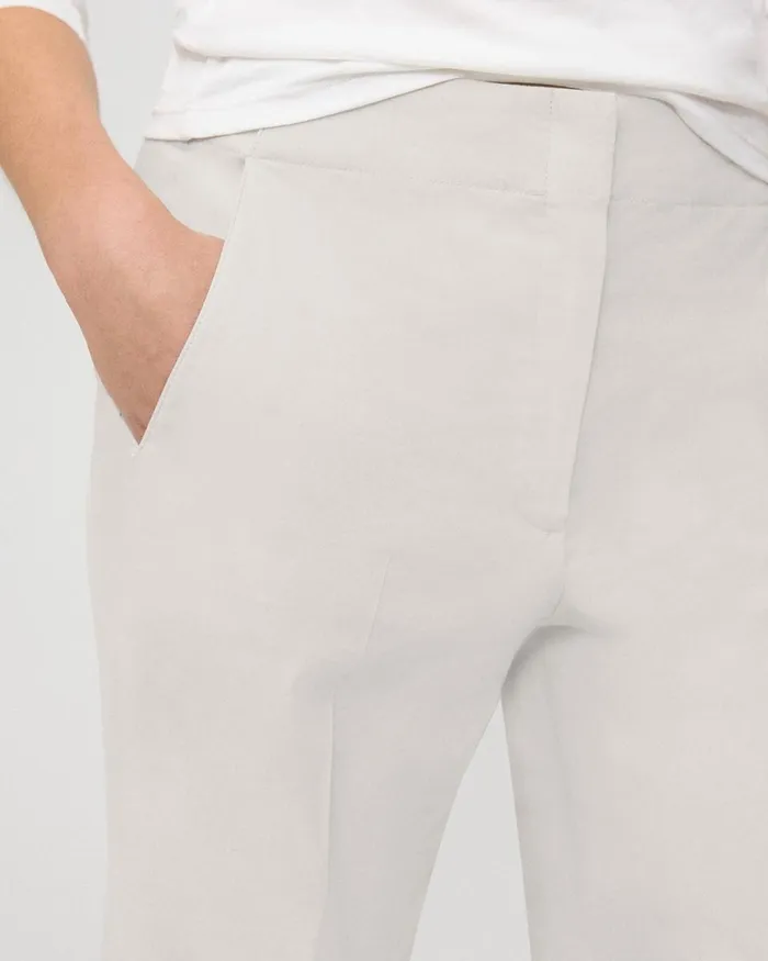 Women Theory Pants Wide Crop Pant In Good Linen Sand