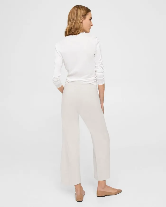 Women Theory Pants Wide Crop Pant In Good Linen Sand