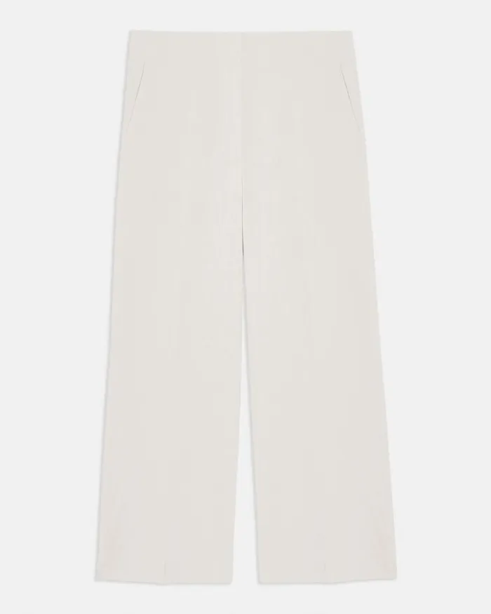 Women Theory Pants Wide Crop Pant In Good Linen Sand