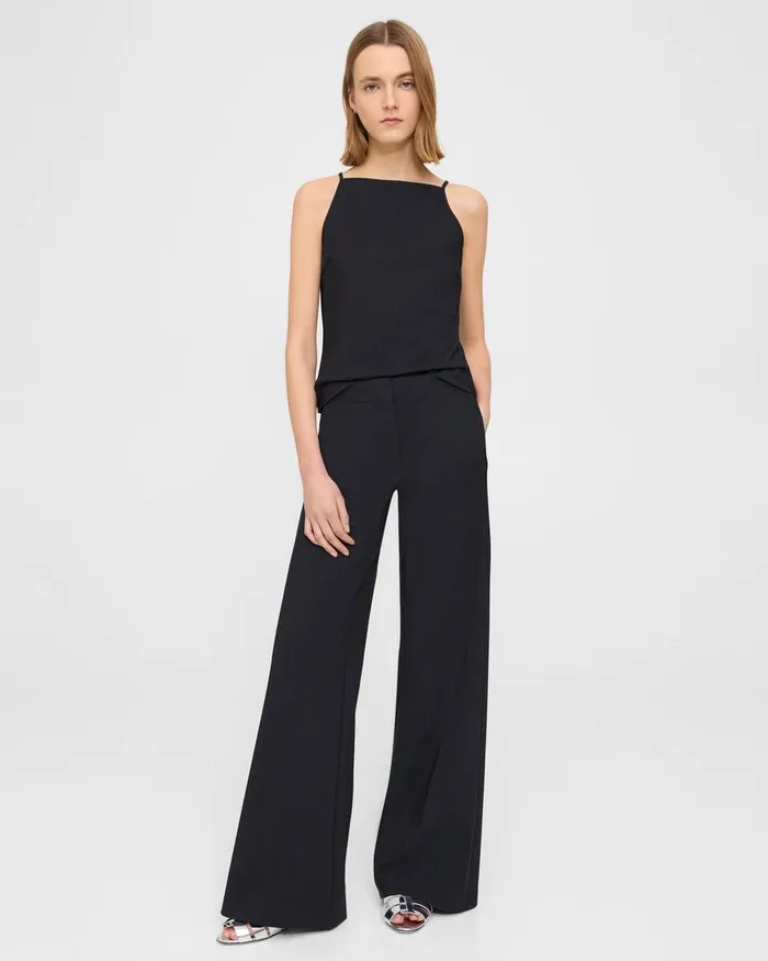 Women Theory Pants WideLeg Pant In Precision Ponte Black