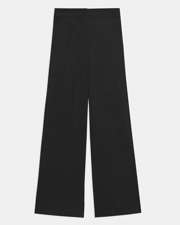 Women Theory Pants WideLeg Pant In Precision Ponte Black