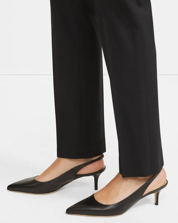 Women Theory Shoes City Slingback In Leather Black