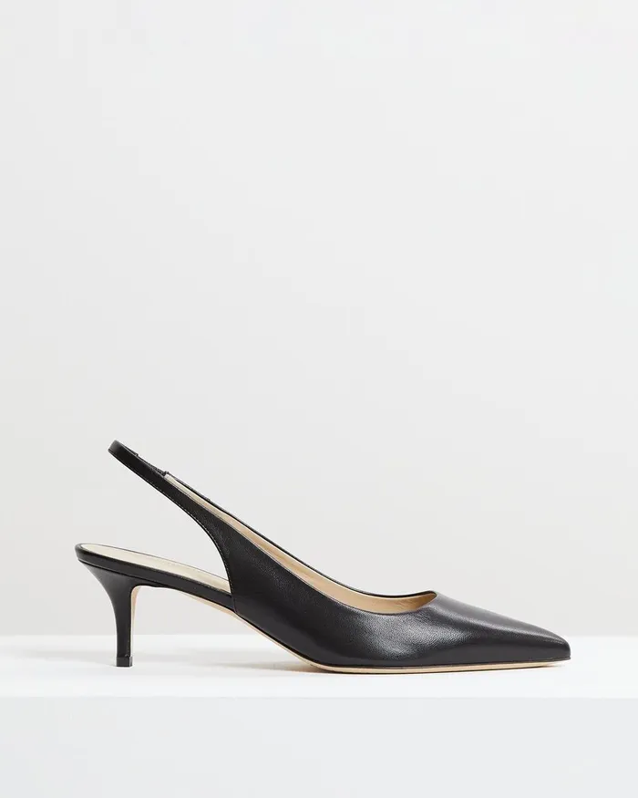 Women Theory Shoes City Slingback In Leather Black