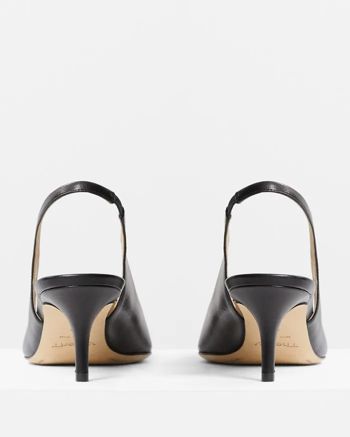 Women Theory Shoes City Slingback In Leather Black