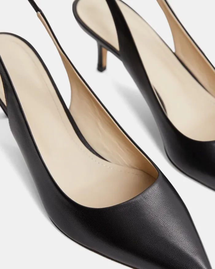 Women Theory Shoes City Slingback In Leather Black