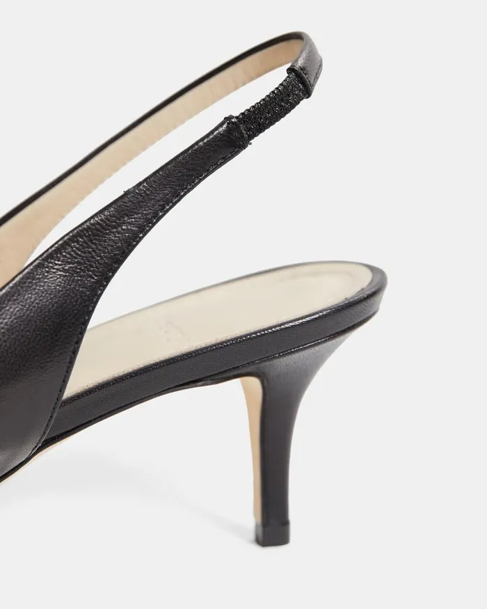 Women Theory Shoes City Slingback In Leather Black