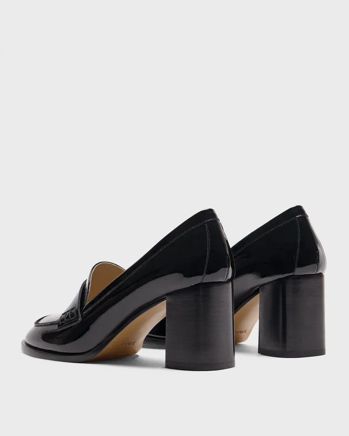 Women Theory Shoes Loafer Pump In Patent Leather Black