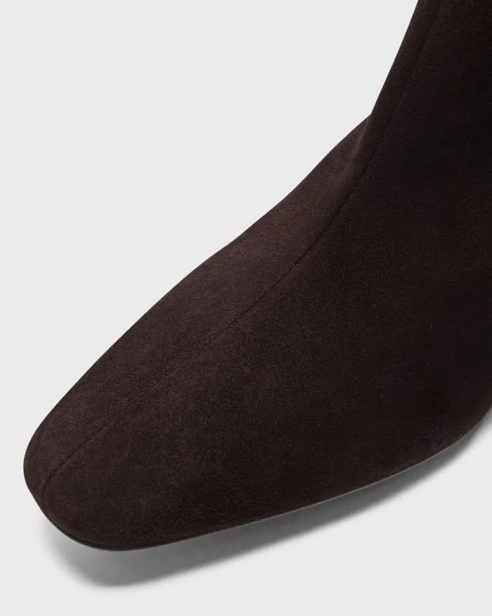 Women Theory Shoes Zip Bootie In Suede Hickory
