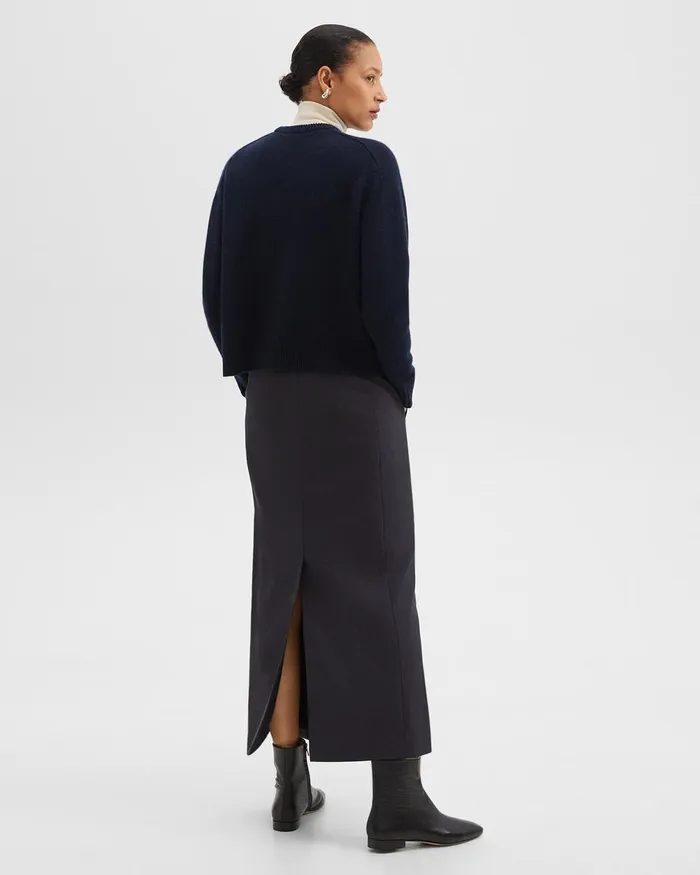 Women Theory Skirts Maxi Trouser Skirt In Stretch Flannel Dark Navy
