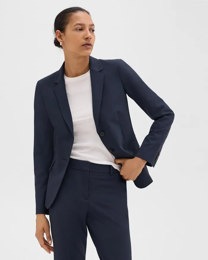 Women Theory Suits Carissa Blazer In Good Wool Nocturne Navy