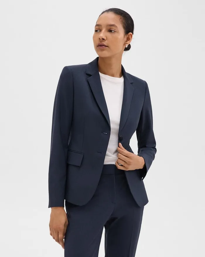 Women Theory Suits Carissa Blazer In Good Wool Nocturne Navy