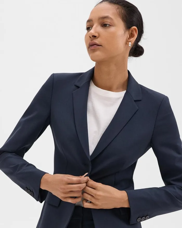 Women Theory Suits Carissa Blazer In Good Wool Nocturne Navy