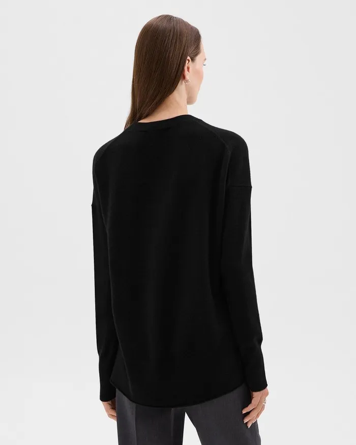 Women Theory Sweaters Cardigans Relaxed Sweater In Cashmere Black