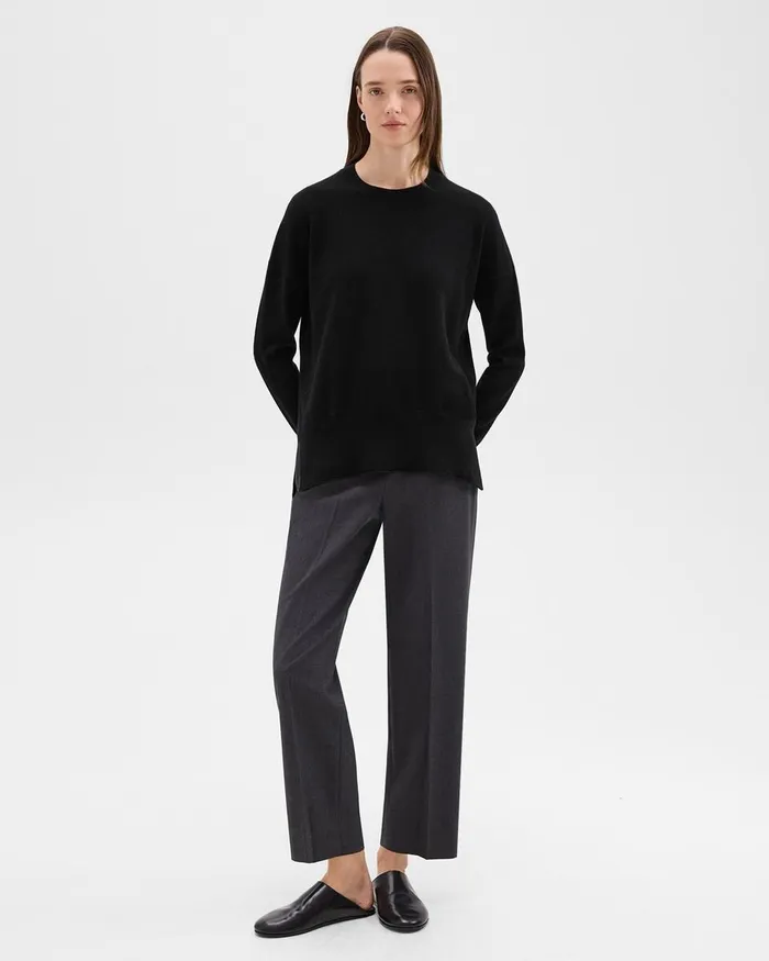 Women Theory Sweaters Cardigans Relaxed Sweater In Cashmere Black