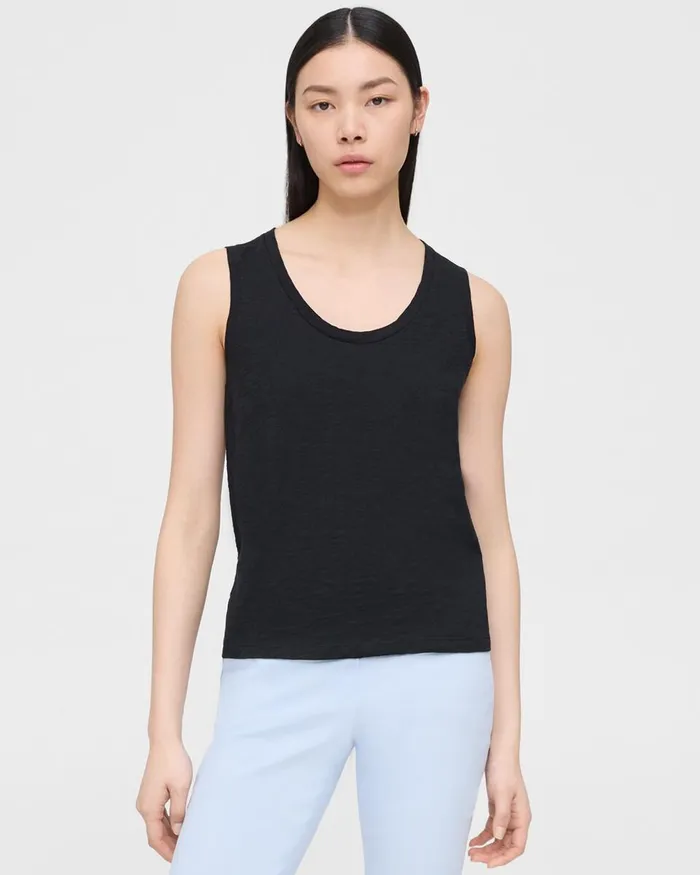 Women Theory TShirts Tank Tops Easy Tank Top In Organic Slub Cotton Black