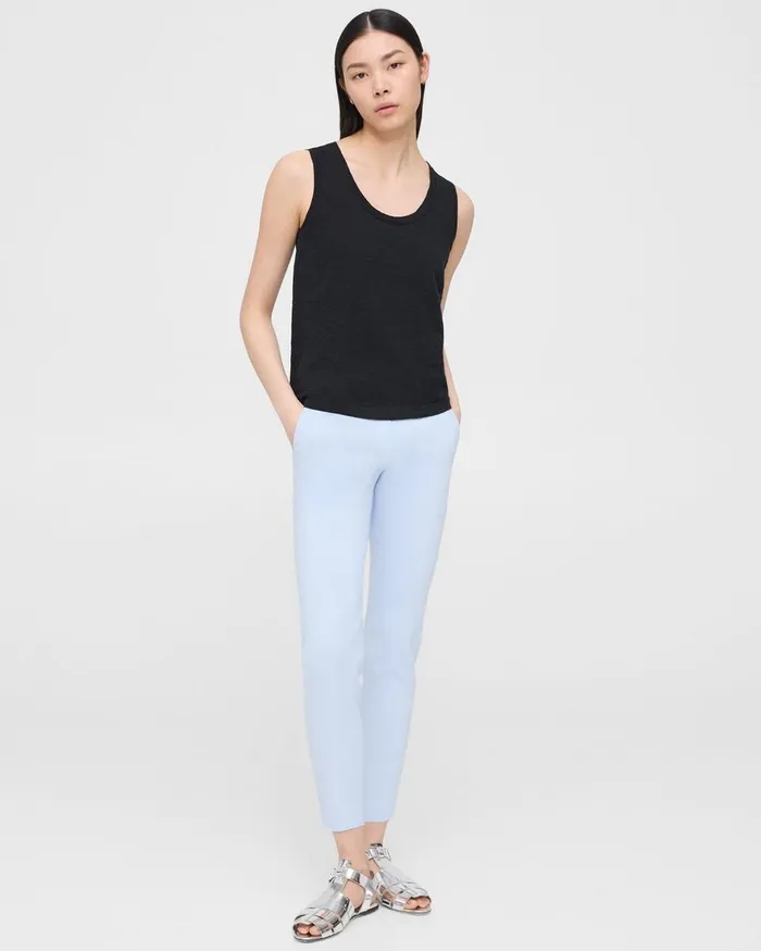 Women Theory TShirts Tank Tops Easy Tank Top In Organic Slub Cotton Black