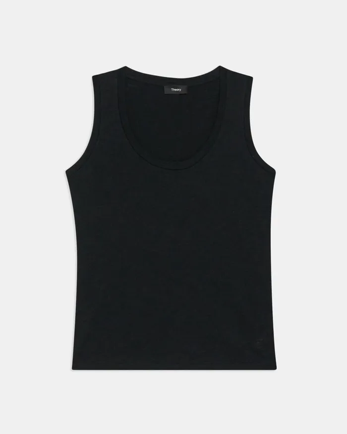 Women Theory TShirts Tank Tops Easy Tank Top In Organic Slub Cotton Black