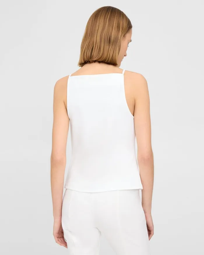 Women Theory TShirts Tank Tops Square Neck Tank Top In Precision Ponte White