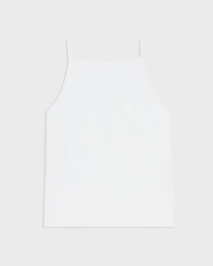 Women Theory TShirts Tank Tops Square Neck Tank Top In Precision Ponte White
