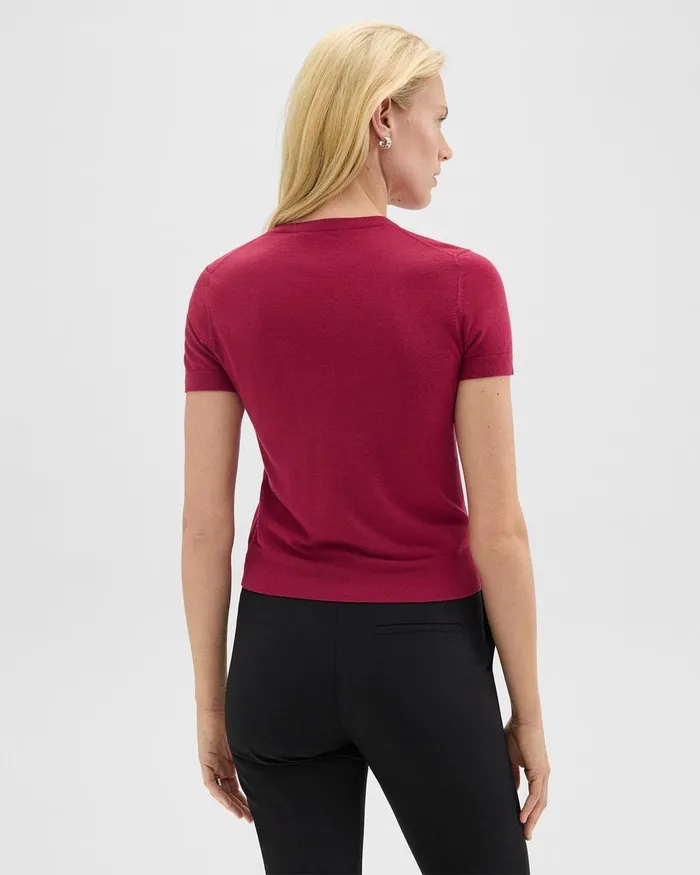 Women Theory TShirts Tank Tops Sweater Tee In Regal Wool Deep Rose