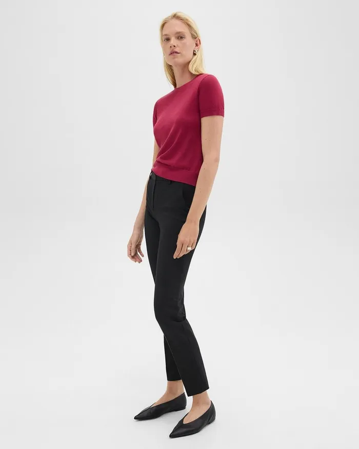 Women Theory TShirts Tank Tops Sweater Tee In Regal Wool Deep Rose