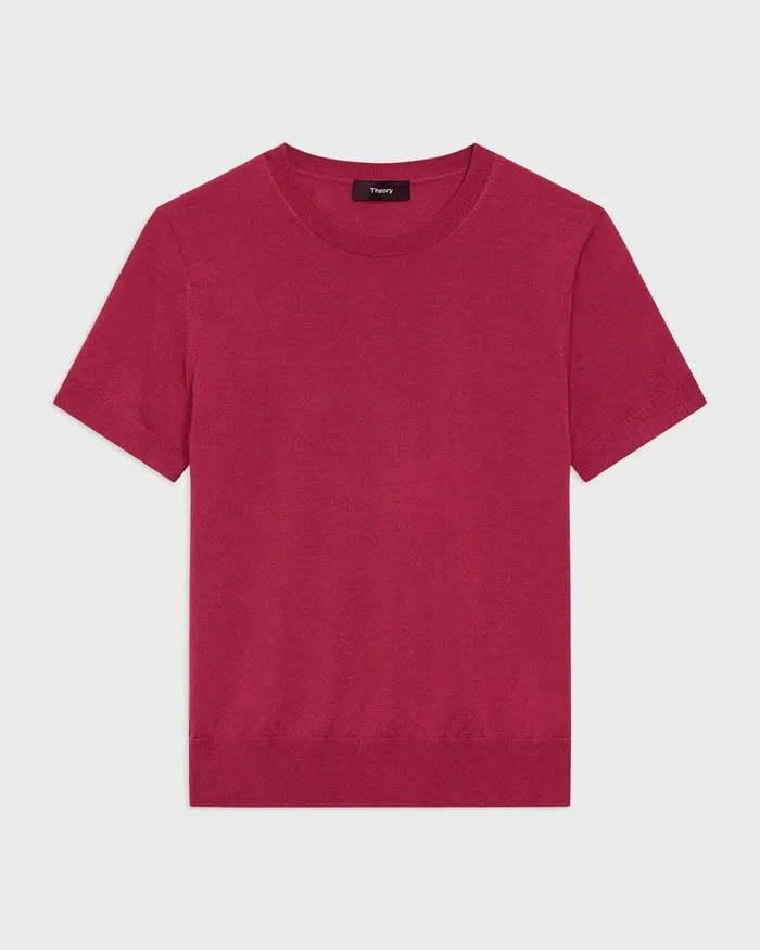 Women Theory TShirts Tank Tops Sweater Tee In Regal Wool Deep Rose