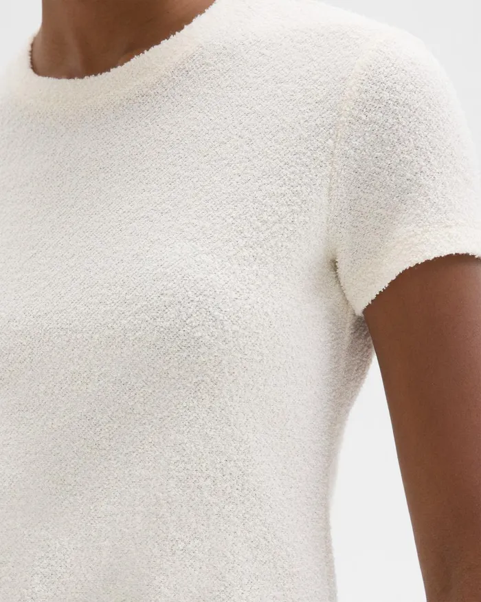 Women Theory TShirts Tank Tops Tiny Tee In Boucleacute Jersey Ivory