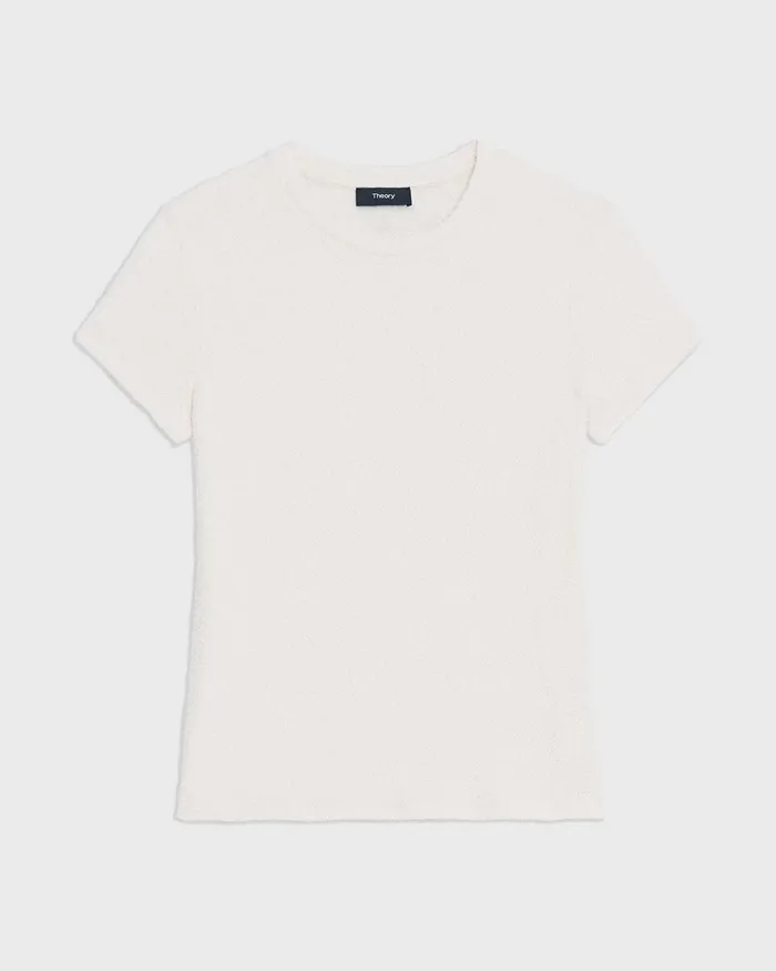 Women Theory TShirts Tank Tops Tiny Tee In Boucleacute Jersey Ivory
