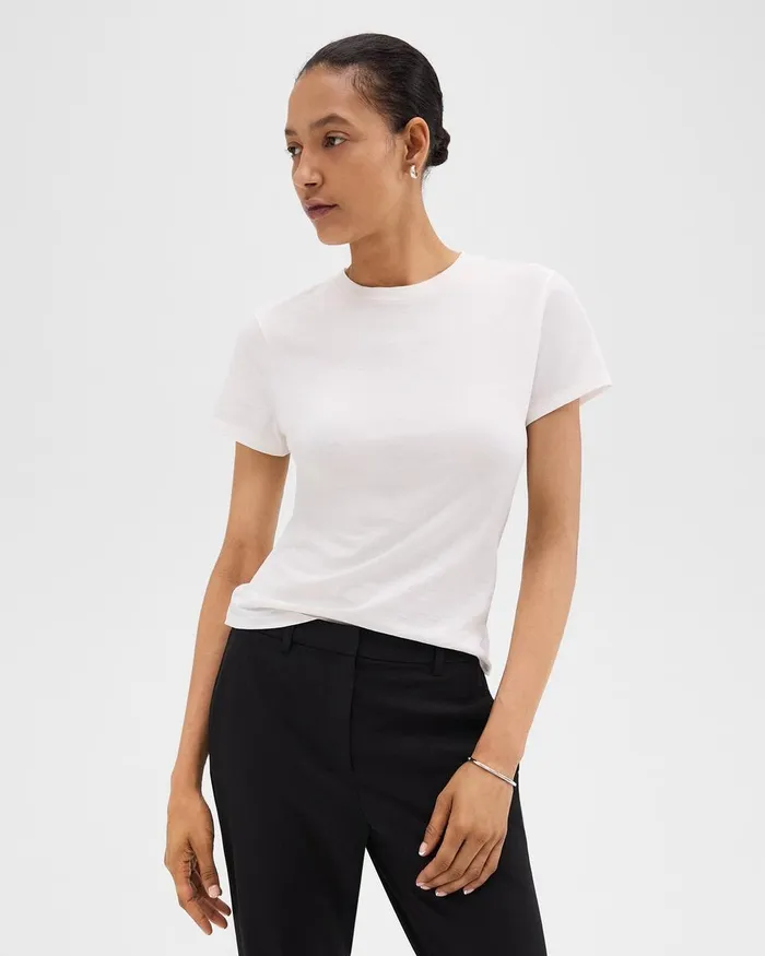 Women Theory TShirts Tank Tops Tiny Tee In Organic Cotton White