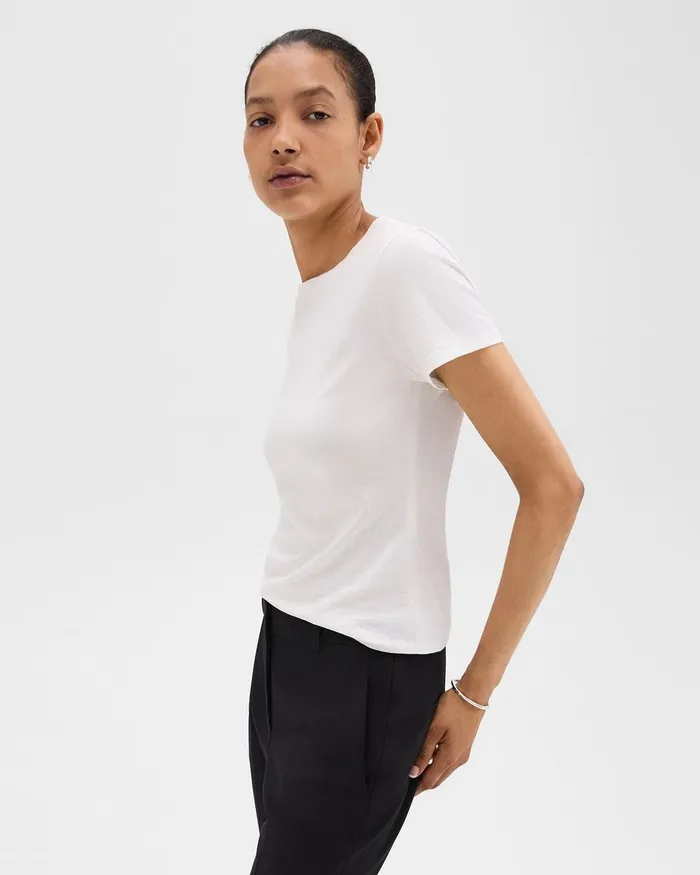 Women Theory TShirts Tank Tops Tiny Tee In Organic Cotton White