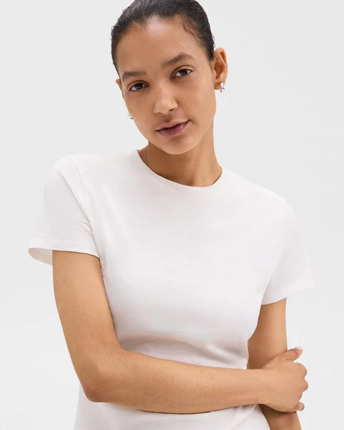 Women Theory TShirts Tank Tops Tiny Tee In Organic Cotton White